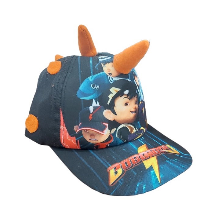 Topi Anak / Balita Print Depan Karakter Kartun Boboiboy Laki Perempuan Usia 1-8 Tahun