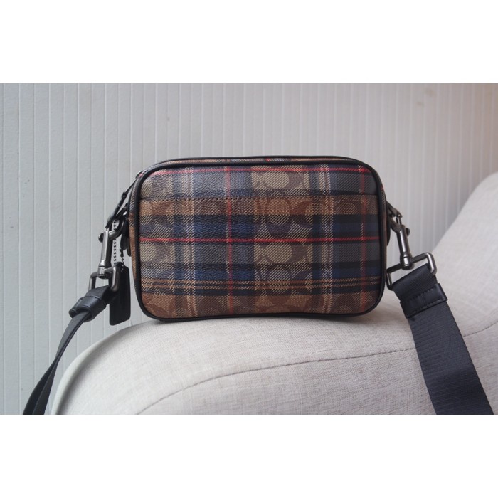 C0ach Graham Crossbody In Signature Canvas With Plaid