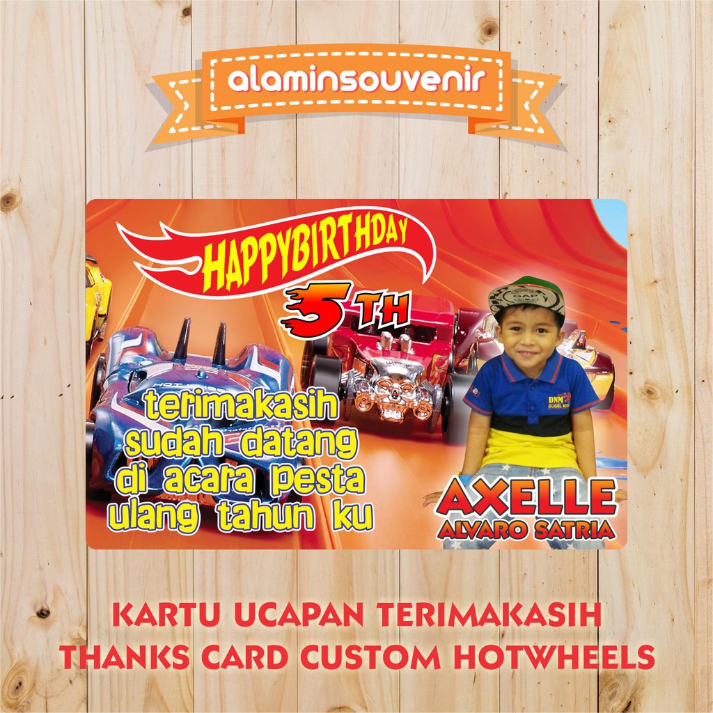 Thanks Card Kartu Ucapan Ulang Tahun Anak Custom Animasi Hotwheels