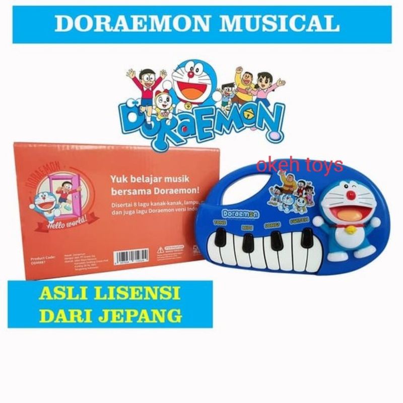 Mainan anak piano karakter Doraemon musical