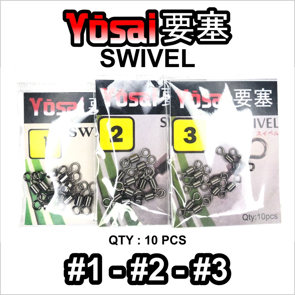 Rolling Swivel Kuat Kili-kili Anting No  1 2 3 4 5 6 8 10 12 14 Kail Pancing Hook swipel