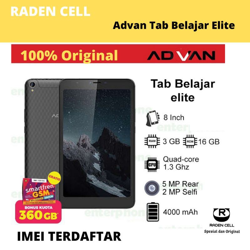 Advan Tab Belajar Elite Ram 3 Memori 16 GB Tablet Android 4G LTE Tab Android 4G Garansi Resmi