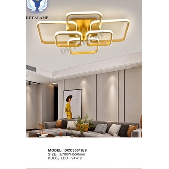Lampu LED Plafon Gold Kotak Model Terbaru Dekorasi Kamar 50018