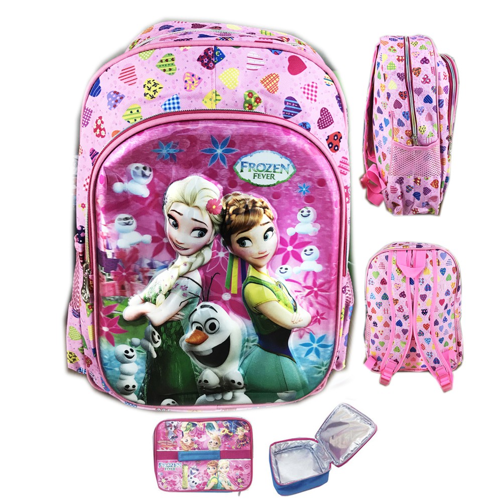 Tas Ransel Sekolah Anak SD Fever 5D Gambar Rubah2 LB - Pink Love Diamond