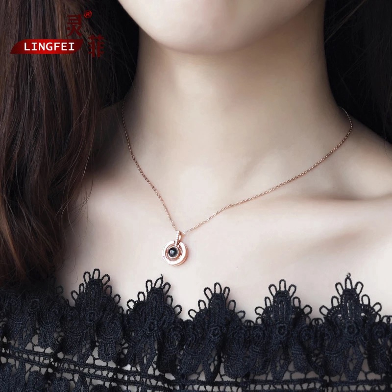 [Bayar Di Tempat]Kalung Rantai Liontin Hati Tulisan &quot;I Love You&quot; untuk Hadiah Wanita