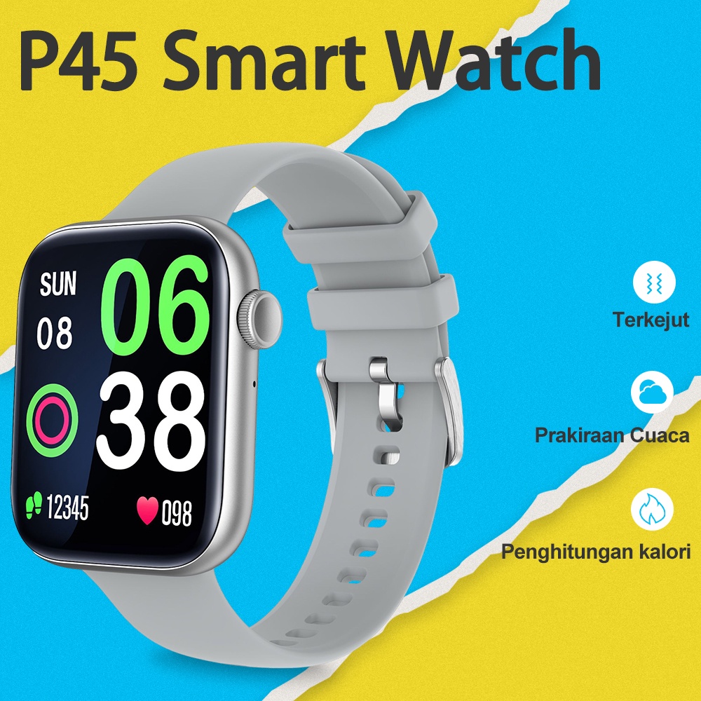 P45 1.81 "Bluetooth Call Smart Watch Pria 123 Olahraga Wanita Heart Rate Monitor Smartwatch 2022 PK 