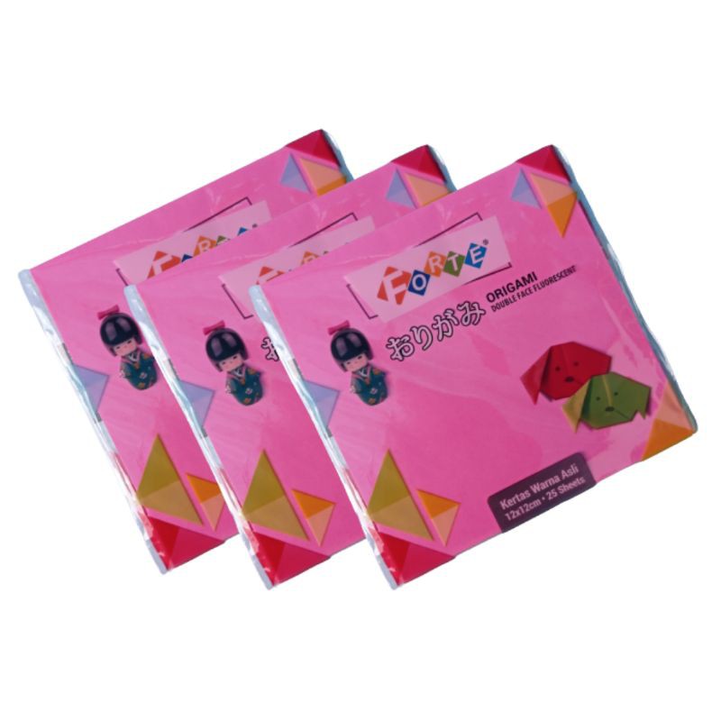 

Kertas Lipat Warna Warni origami 2 sisi forte double face ukuran 12x12cm