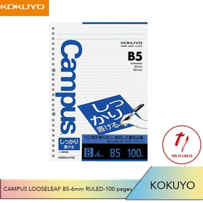 

Binder | Kertas Kokuyo Campus Loose Leaf B5 6Mm Ruled Shikkari Paper 100%Asli Kualitas Terbaik