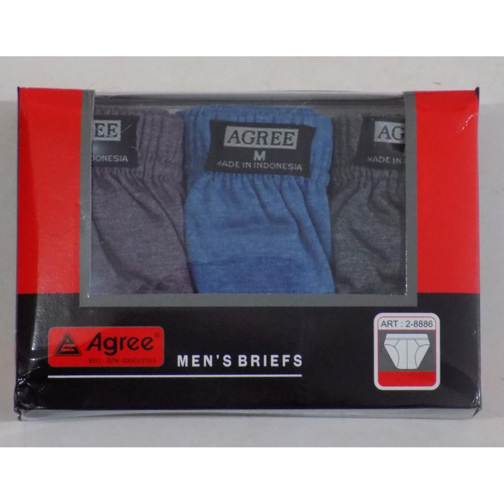 12pcs Celana Dalam Agree 8886 Men's Brief | CD Agree Merah Laki Laki Dewasa Pria | Open Sorex Grosir Lusinan