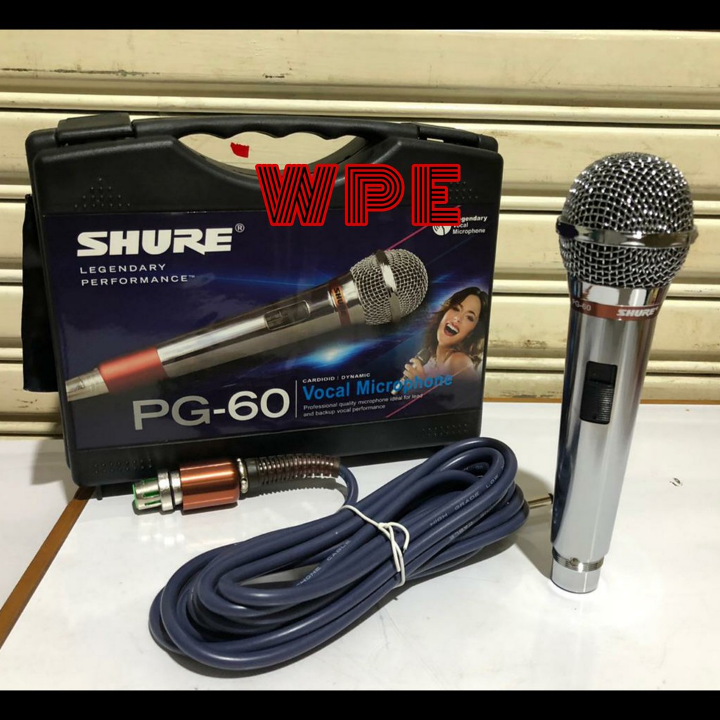 MIC KABEL SHURE PG60 MICROPHONE PEGANG PG 60