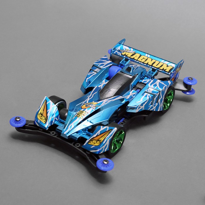 Mini 4wd Merk Daxing Cyclone Magnum Blue Metallic AR Chassis