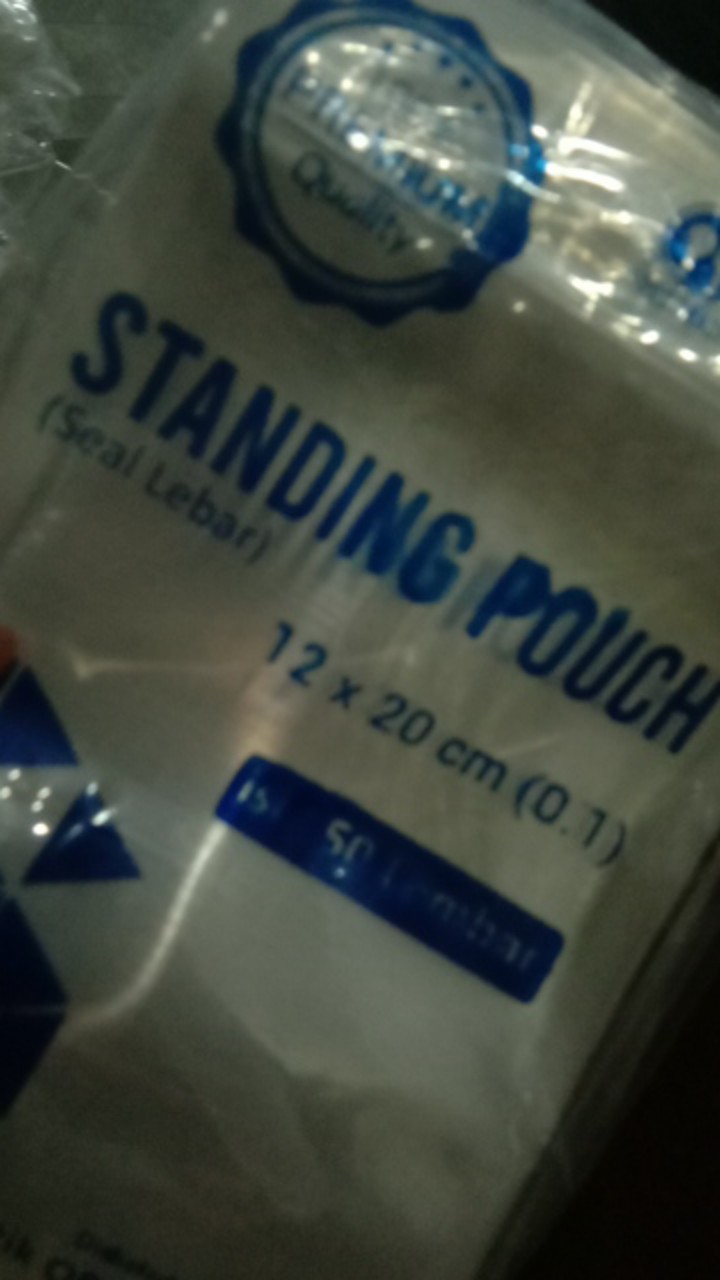 Plastik Standing Pouch / Plastik Makanan Kemasan Berdiri 12x20 Cm