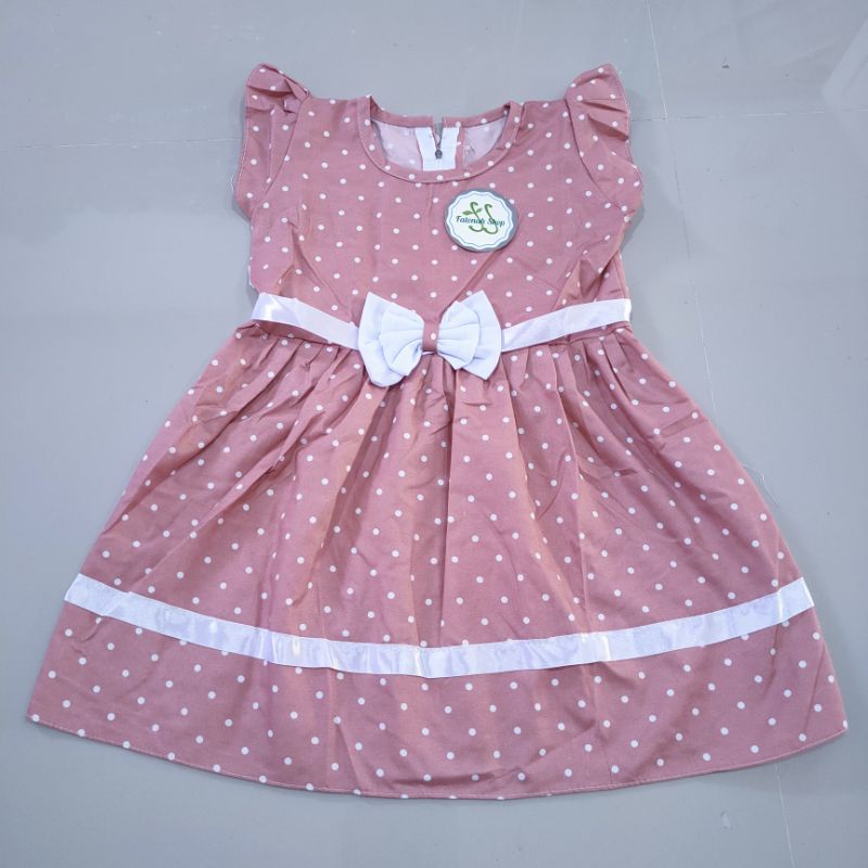 DRESS ANAK POLKA USIA 1-2 TH