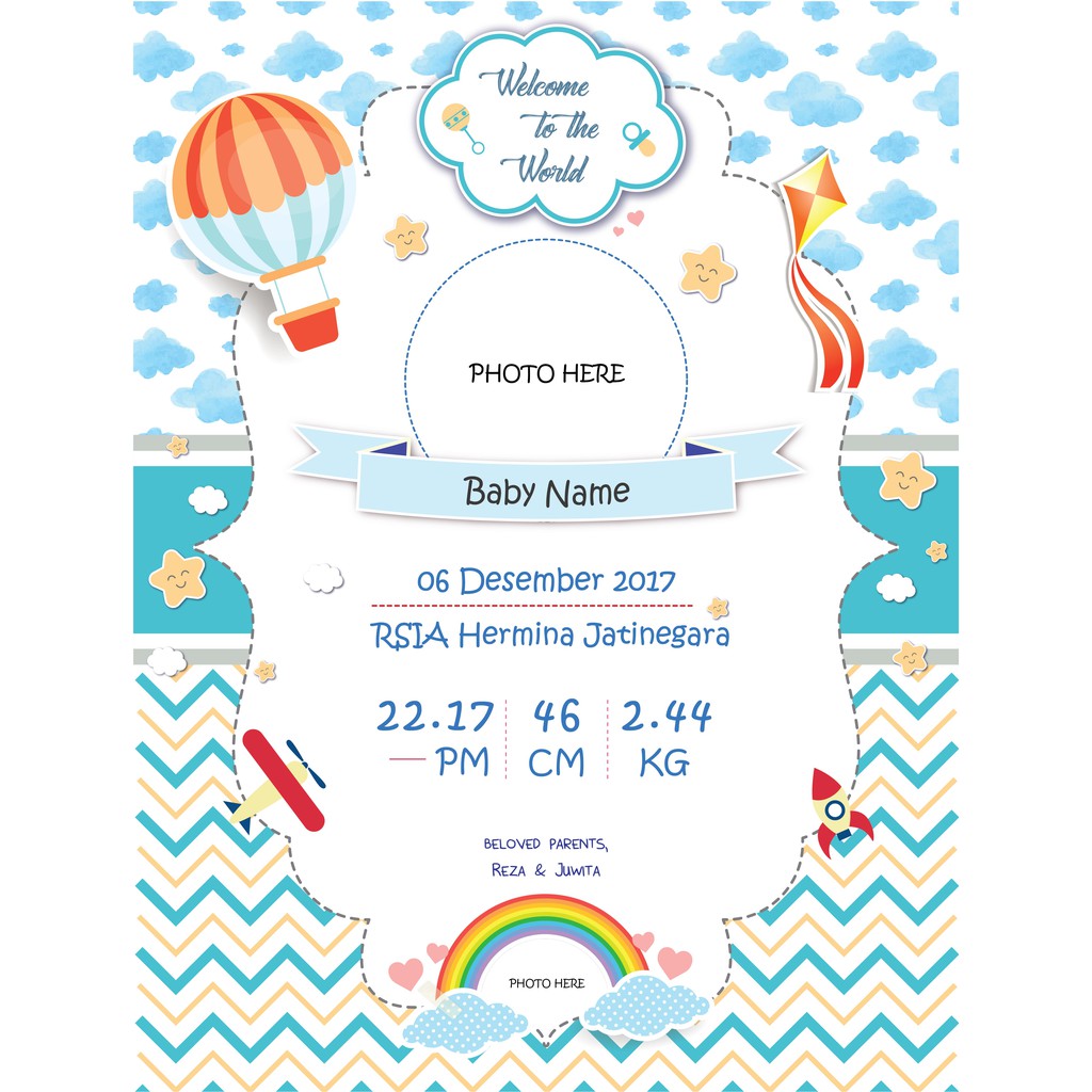 WELCOME BABY BORN HADIAH LAHIRAN - BIODATA BAYI | POSTER ...