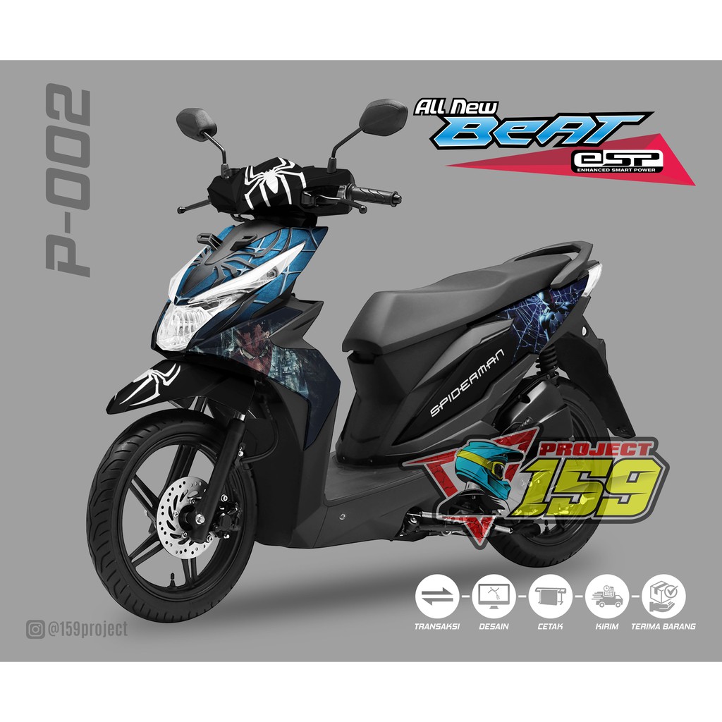 Decal Stiker Motor Beat eSP Beat Street 2017 - P-002 Spiderman Livery