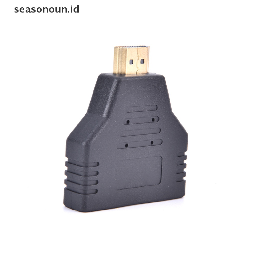 (seasonoun) 1pc Kabel Adapter Splitter 1080P Port Male Ke 2 Female 1 In 2 Out