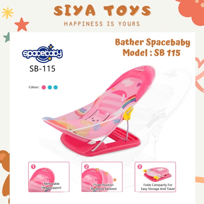 SIYA ✨  FREE BUBBLEWRAP KURSI MANDI SPACEBABY SB 115 SPACEBABY BATHER SB 115 BATHER MASTELA 3IN1 TEMPAT MANDI BAYI