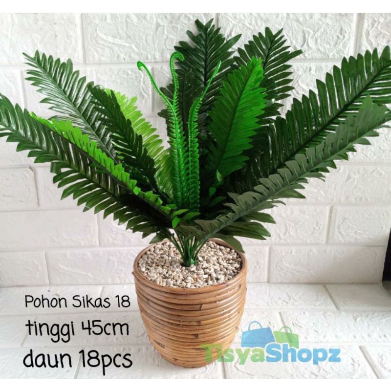 Pohon Sikas / Daun Sikas  Palm / Daun Hias Plastik [TANPA POT]