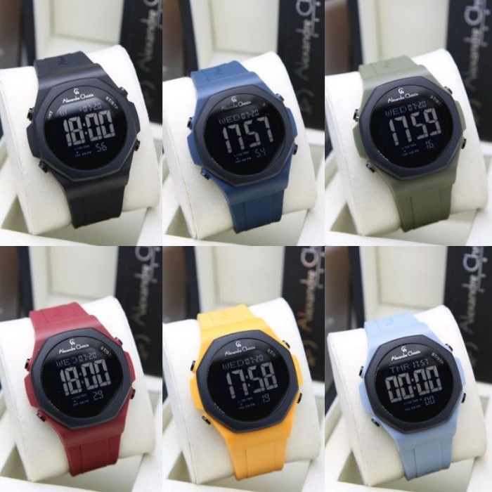 JAM TANGAN PRIA ALEXANDRE CHRISTIE AC 9359 DIGITAL RUBBER ORIGINAL GARANSI 1 TAHUN