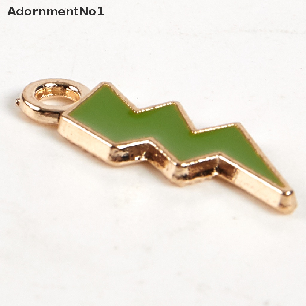 (AdornmentNo1) 10pcs Manik-Manik Enamel Bentuk Petir Untuk Aksesoris Perhiasan DIY