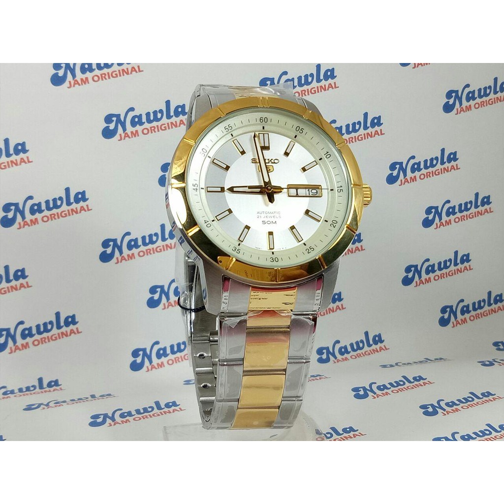 Seiko 5 SNKN58K1 Automatic Two Tone Bracelet - Jam Tangan Pria SNKN58