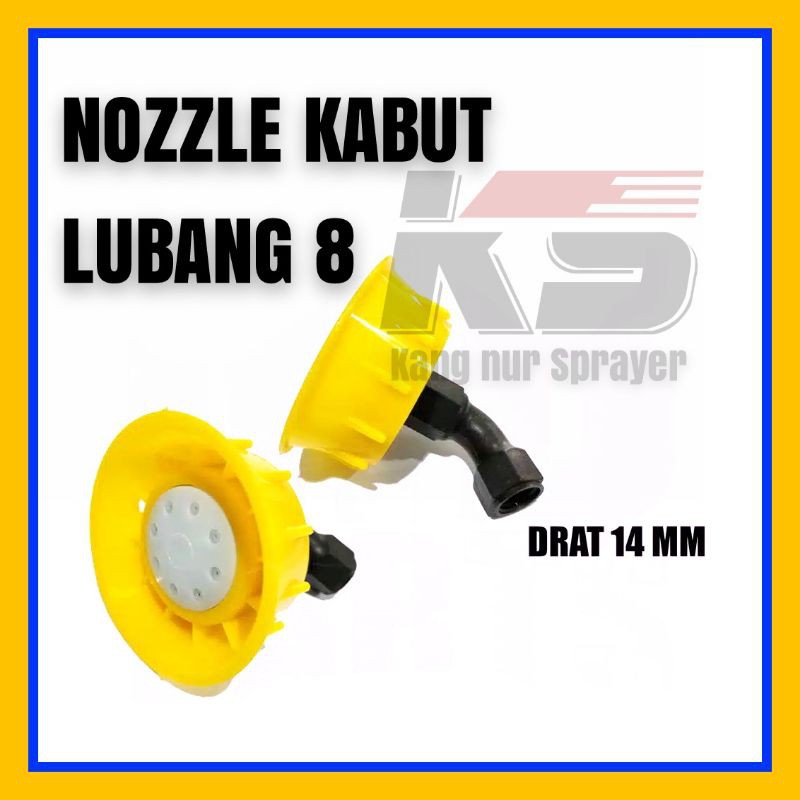 Nozzle plastik lubang 8 bengkok dan kabut
