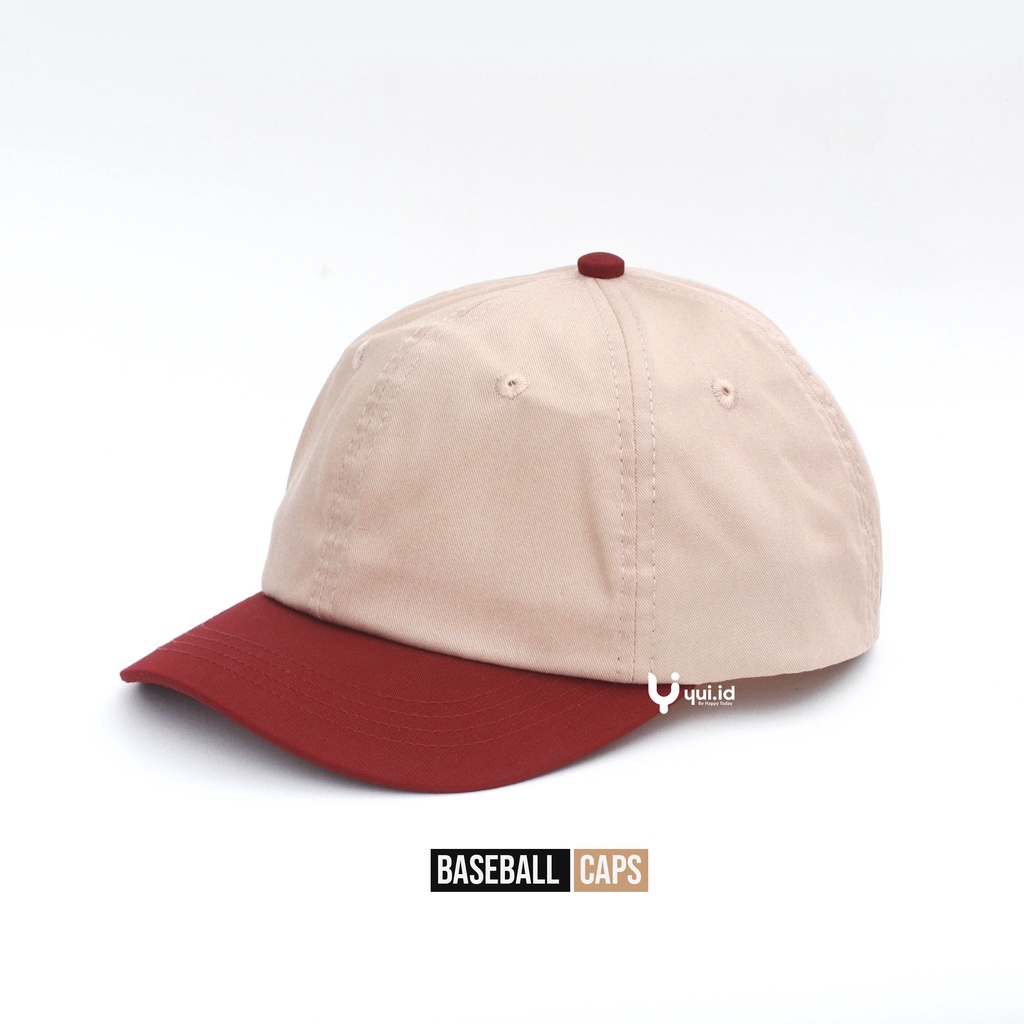 Topi Baseball Polos Kombinasi Warna Lidah Pendek Premium Quality