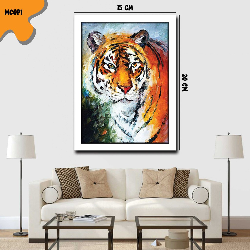 Pajangan Hiasan Dinding Lukisan Macan Harimau Dekorasi Rumah Wall Decor  Poster Aesthetic