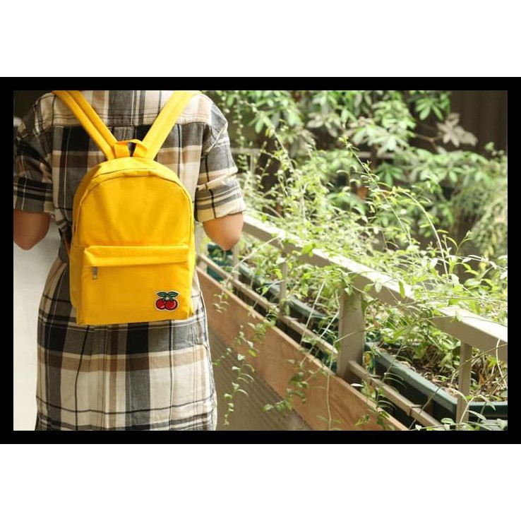 Tas Ransel Mini / Ransel Wanita / Backpack / Tas Sekolah - Hitam Kiss