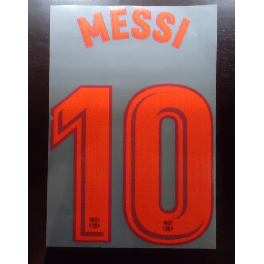 Harga Terbaik Nameset Barcelona 2017-18 3Rd. Messi. For Original Jersey