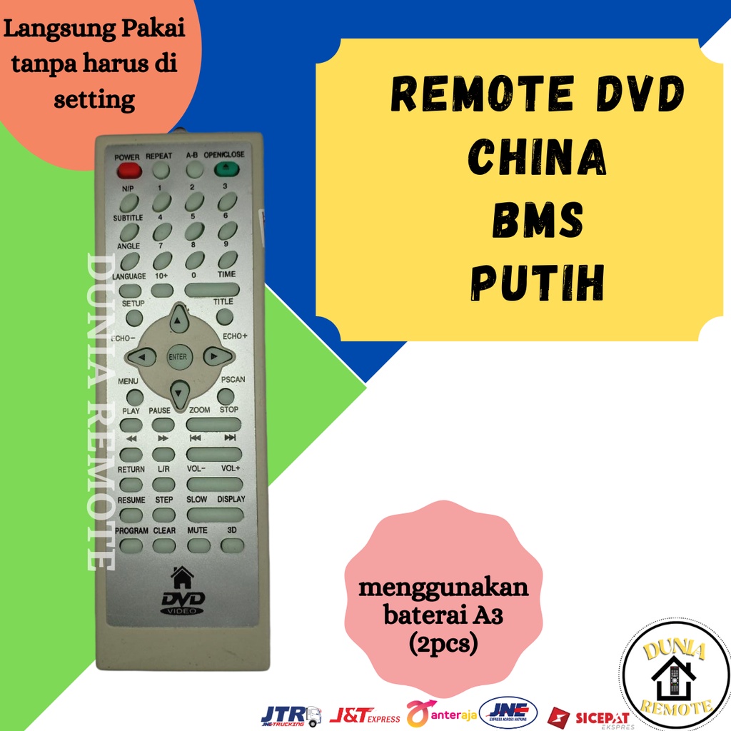 Remot / Remote DVD China BMS / GMC Putih tanpa setting