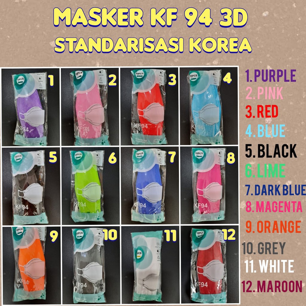 Masker 3D korea KF 94 (EVO Style) K POP isi 10pcs per pak