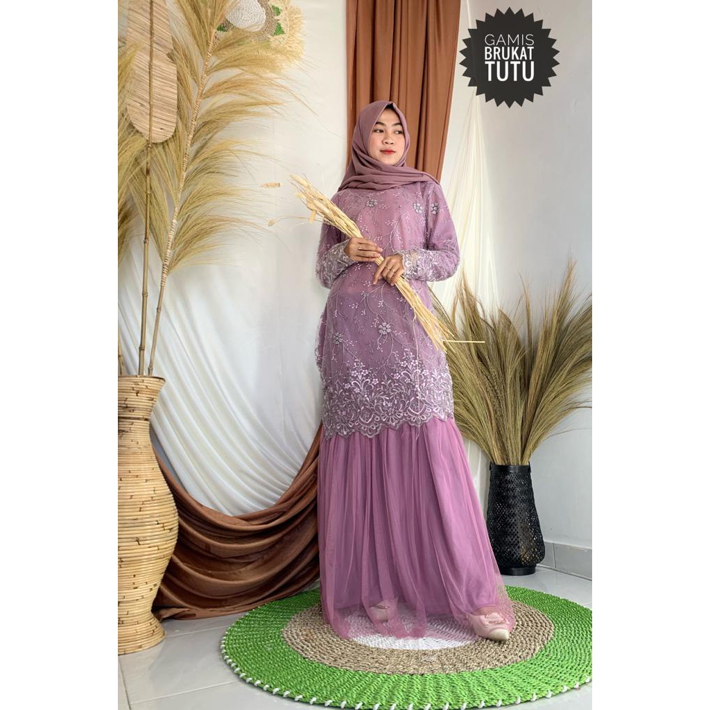 Gamis brukat mix tutu tile