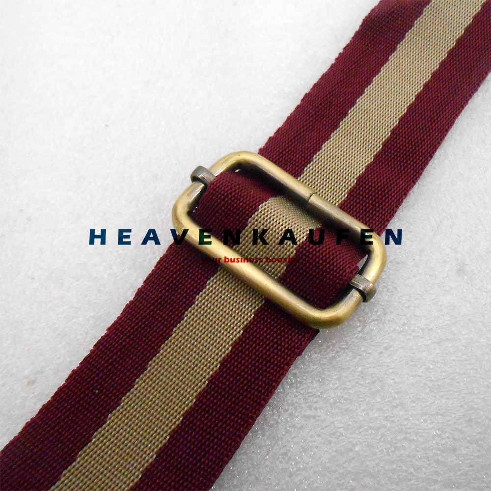 Strap Tas / Tali Selempang Tas Unisex Merah Hati Maroon Strip Cream Lebar 3,8 cm Kait Besi ATG