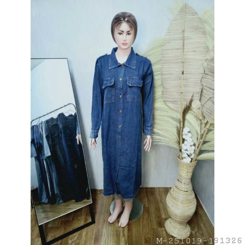 DRESS MUSLIM WANITA AURORA JEANS DRESS WANITA DRESS JEANS