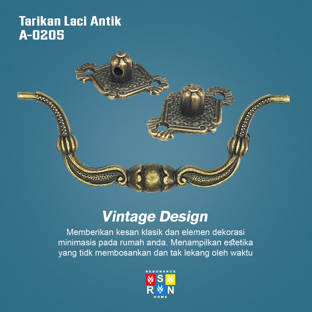 Tarikan Laci Antik Vintage A-0205 / Antique Drawer Handle Resonance Home