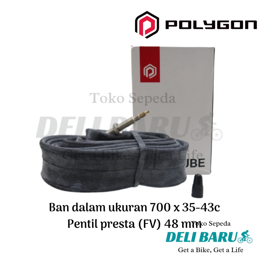 Polygon Ban dalam 700 x 35 - 43c pentil fresta FV 48mm sepeda gravel, hybrid, balap