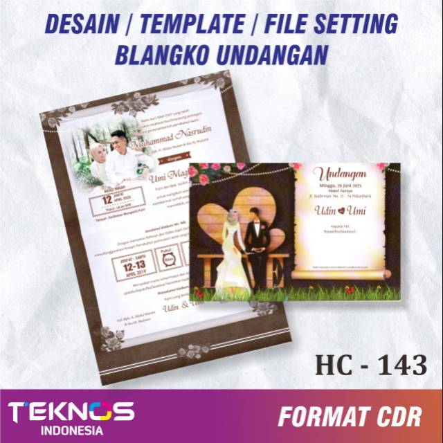 TEMPLATE UNDANGAN PERNIKAHAN - DESAIN UNDANGAN BLANGKO HC 143