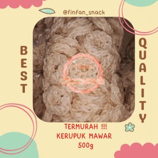 Kerupuk Mawar 500g || Kerupuk Palembang || Kerupuk bawang || Kerupuk Mawar Gurih|| Kerupuk Mawar