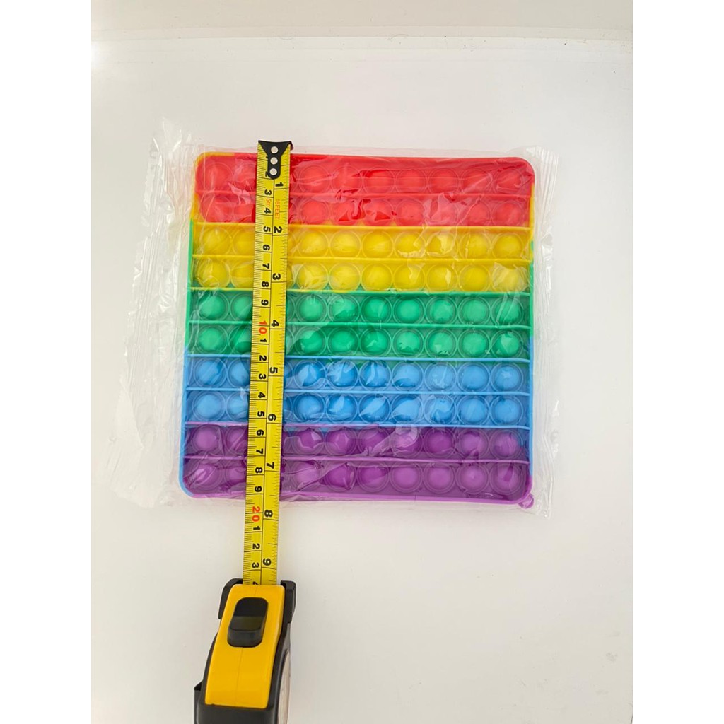 Fidget Toys Push POP IT / POPIT Mainan Anak Penghilang Stress Relieve Pop it Rainbow-Square 20CM