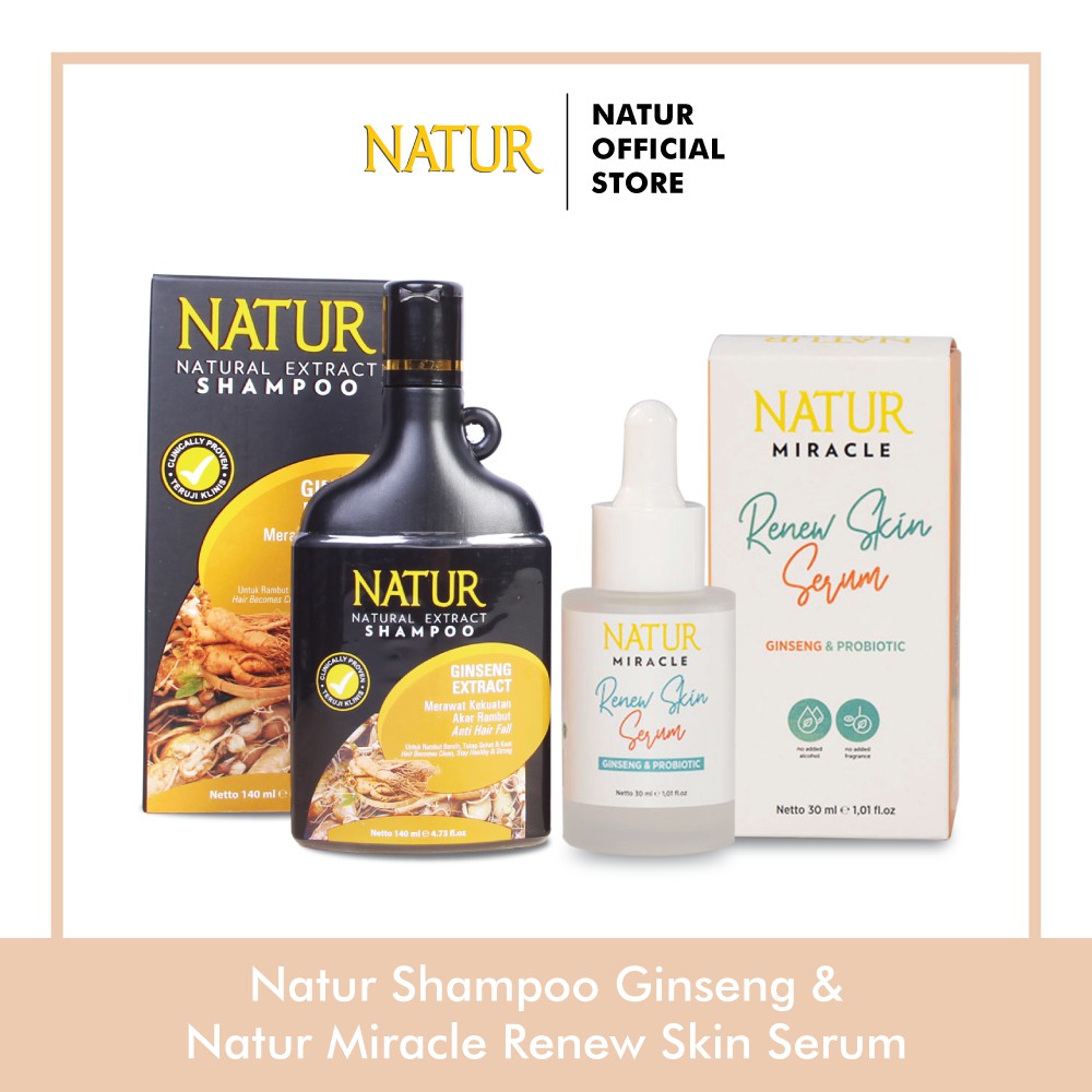 Natur Miracle Renew Skin Face Serum : Ginseng Probiotic Natur Shampoo