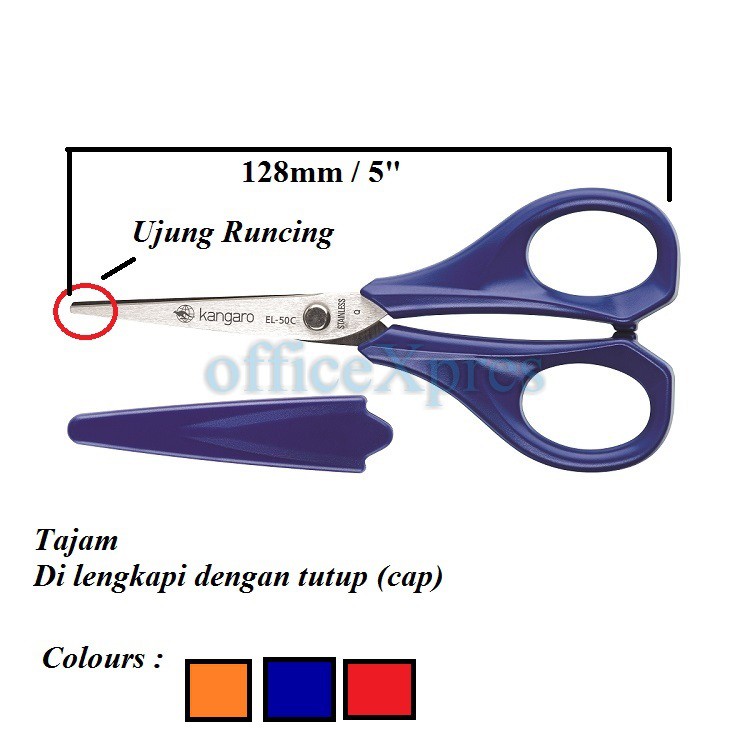

Gunting Kertas / Gunting Kain 5" 13cm / Scissors EL50 C Kangaro