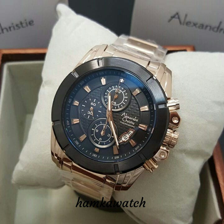jam tangan / Watch_Id pria alexander cristie ac6226  rose gold