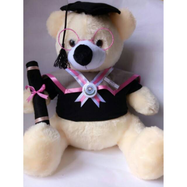 Boneka Wisuda Teddy Bear Besar Kado Skripsi custom nama hadiah graduation Unik Big ukuran L Jumbo UI