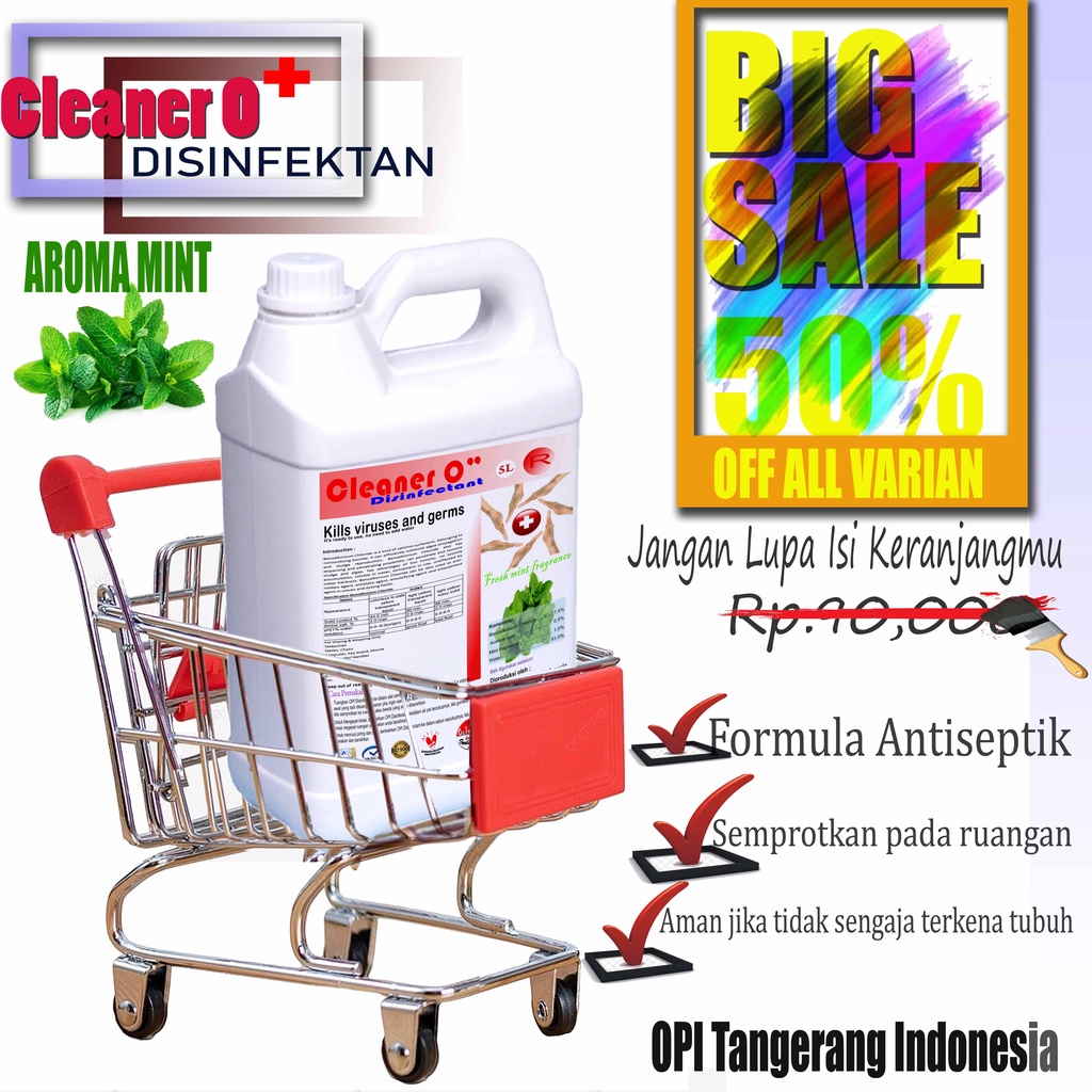 disinfectant bkc base 5 liter kesehatan kantor dan tempat umum pembunuh virus siap pakai sudah ada izin edar resmi by Oke sabun suplayer