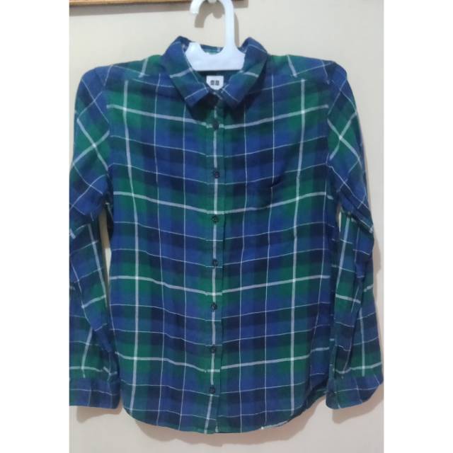 kemeja flanel wanita uniqlo / kemeja wanita