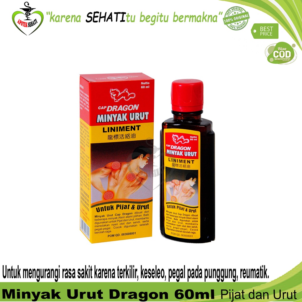 Minyak Dragon Pijat Urut Liniment 60 ml Mengatasi Pegal Keseleo