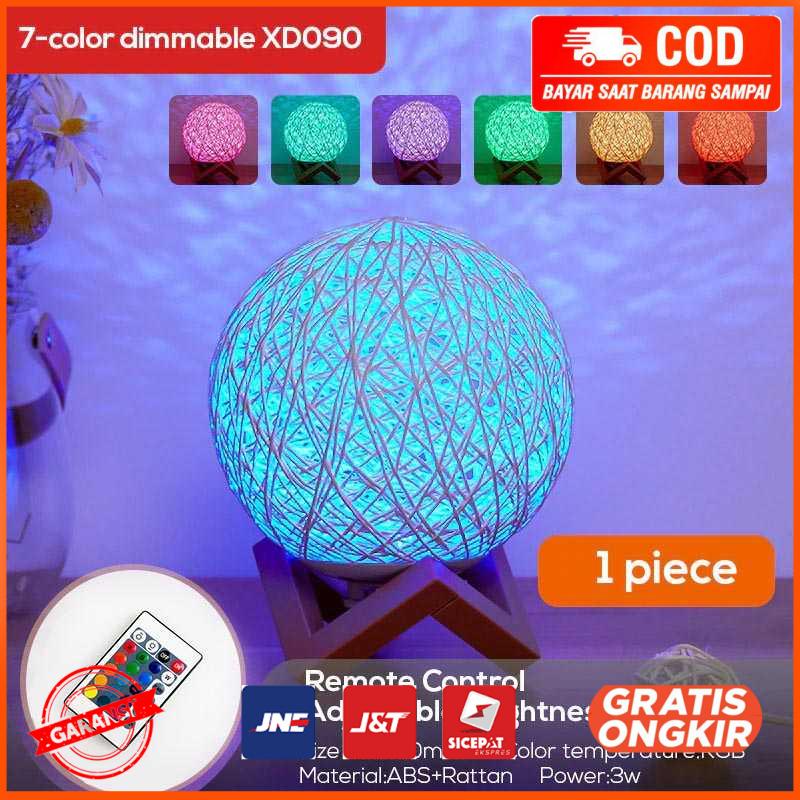 Lampu Tidur LED Dekorasi Bola Sepak Takraw 15 cm XD090