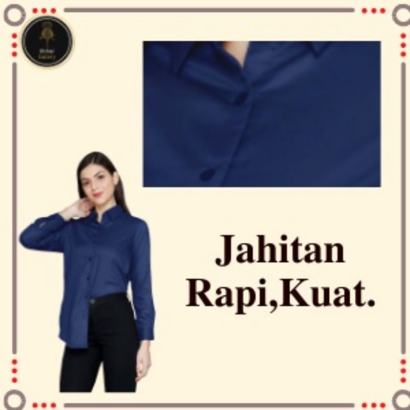 Kemeja Polos Basic Atasan Blouse Wanita Casual  Kombinasi / Kemeja Polos Kekinian Korean Style