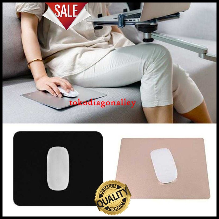 Mouse Pad Metal Anti Slip Aluminium Mousepad Flat Alas Premium